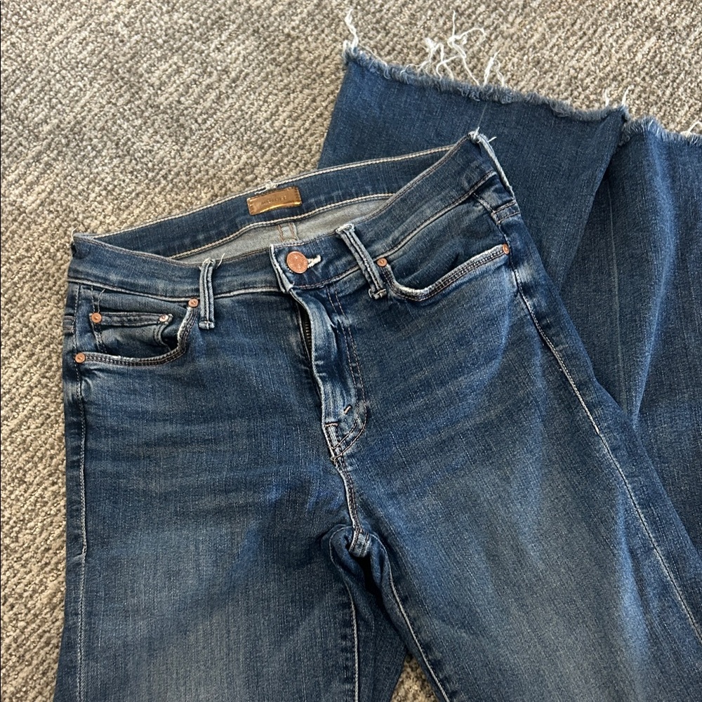 MOTHER Indigo Wide Leg Jeans - Picture 3 of 5